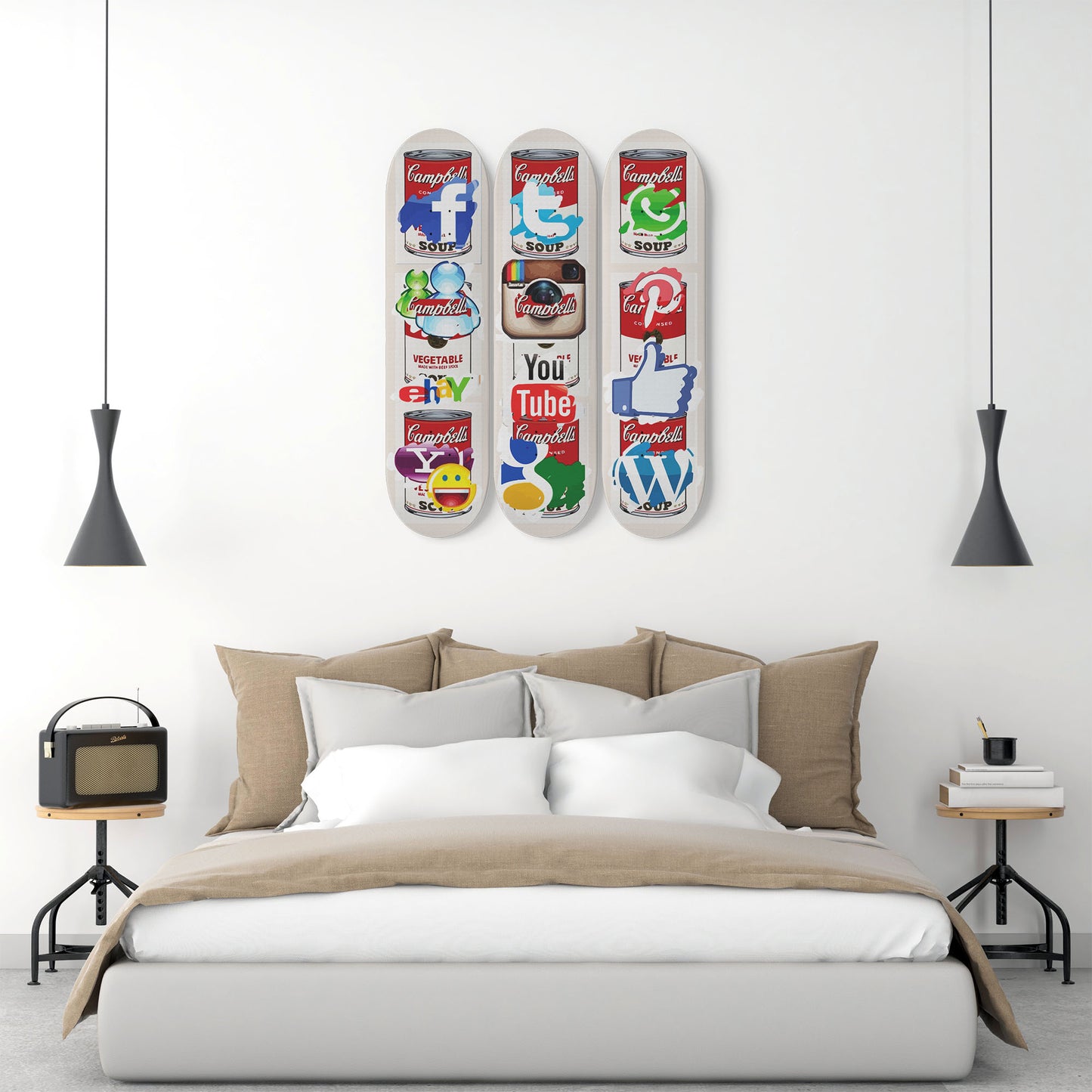 Andy Warhol Campbell Soup | Social Media - 3-piece Skateboard Wall Art