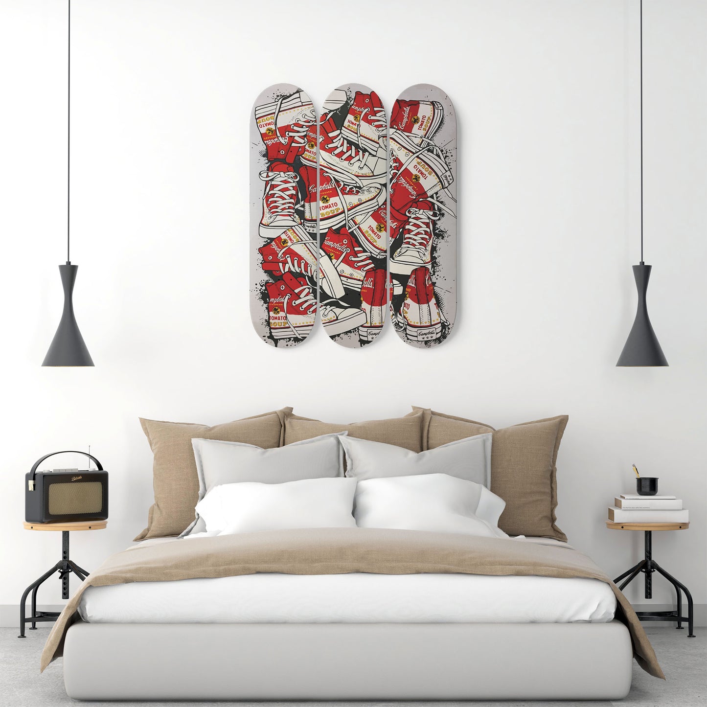 Andy Warhol Campbell Soup | Shoes Art - 3-piece Skateboard Wall Art