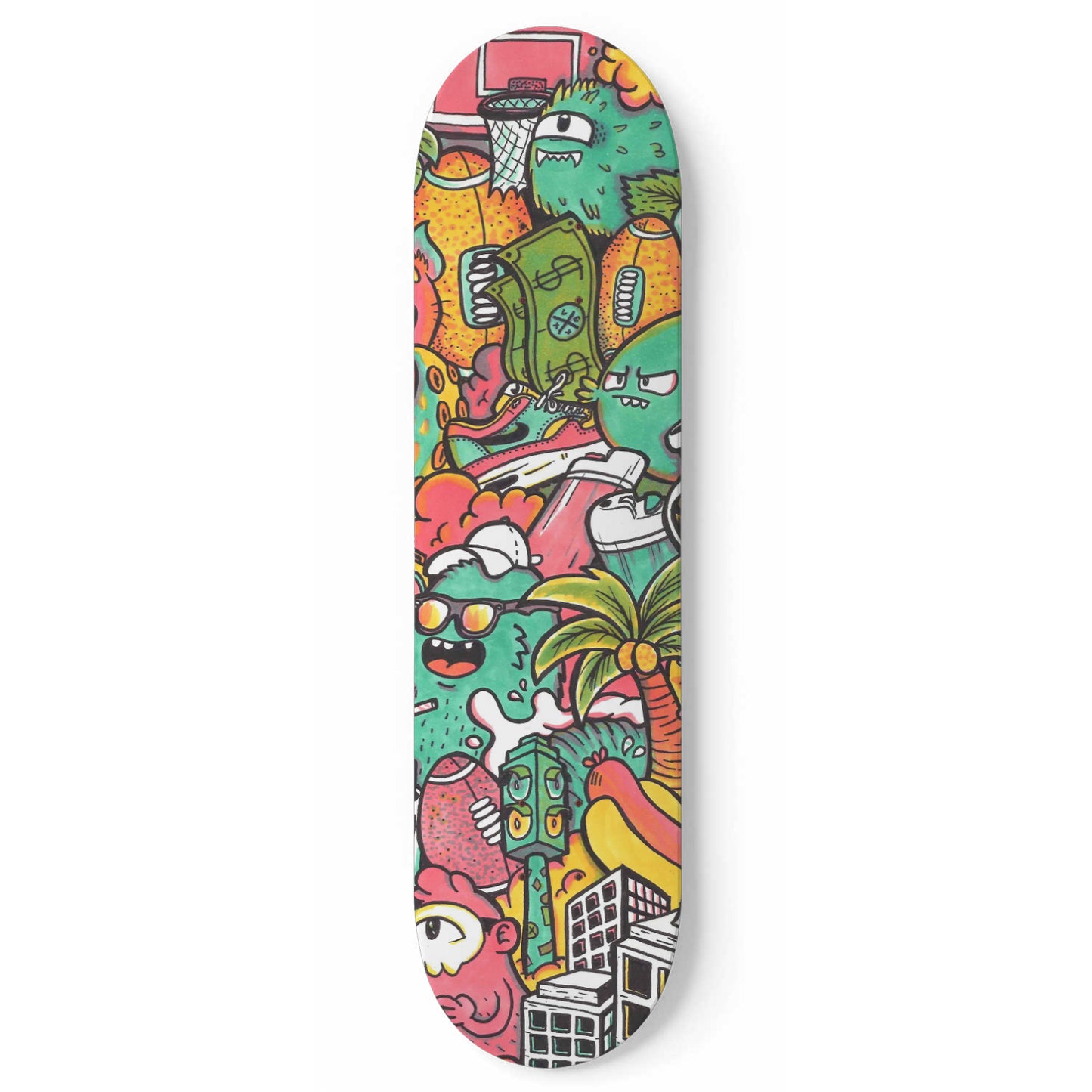 California Doodles - Skateboard Wall Art