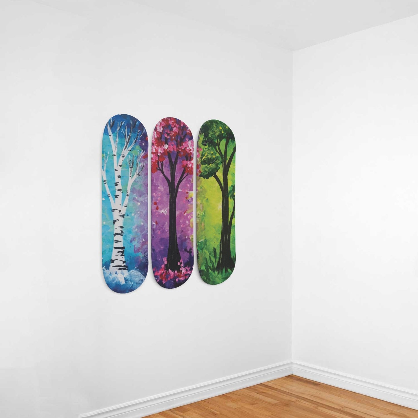 Random Colorful Artwork 9 - | Skateboard Deck Wall Art, Wall Hanged Room Decoration, Maple Wood, Accent Gift for Home, Aesthetic Wall Art