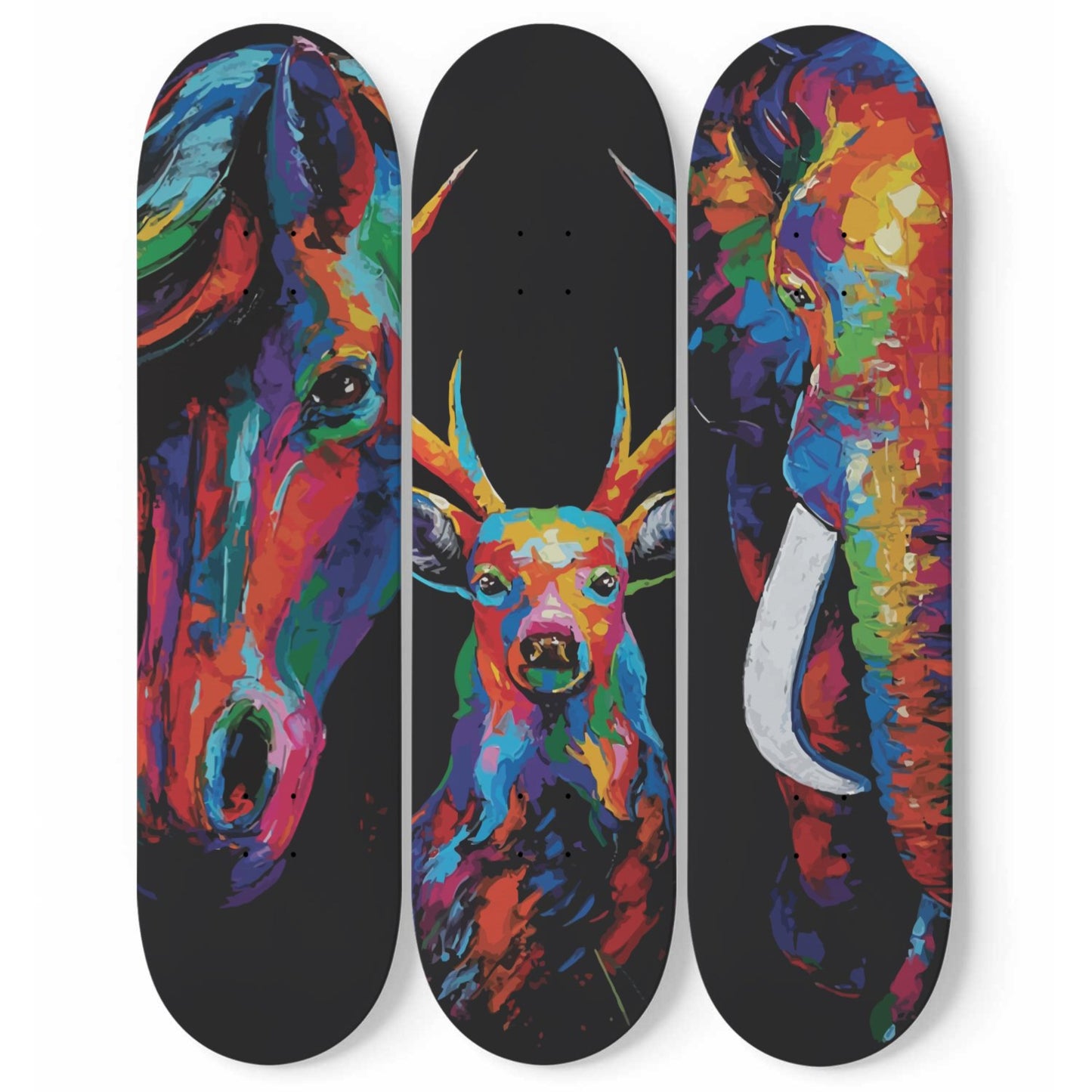 Random Colorful Artwork 13 | Skateboard Deck Wall Art, Wall Hanged Room Decoration, Maple Wood, Accent Gift for Home, Aesthetic Wall Art