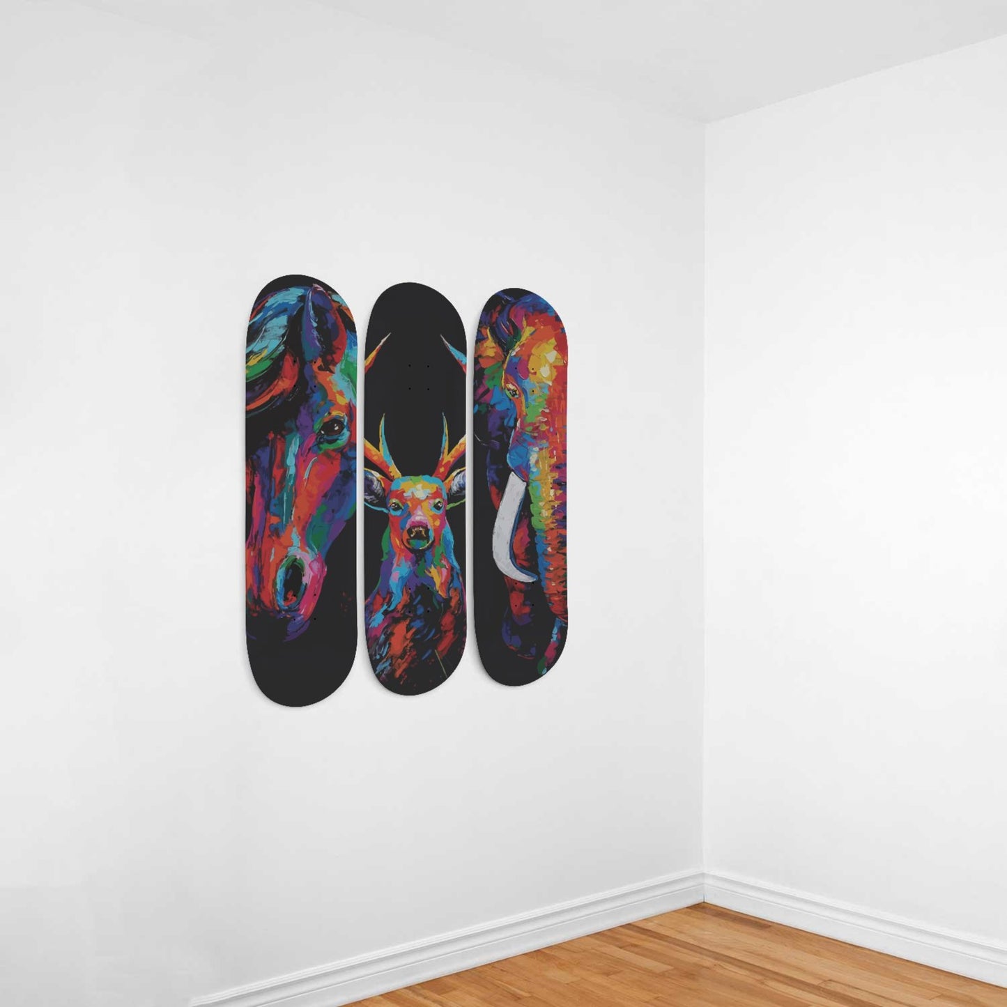 Random Colorful Artwork 13 | Skateboard Deck Wall Art, Wall Hanged Room Decoration, Maple Wood, Accent Gift for Home, Aesthetic Wall Art