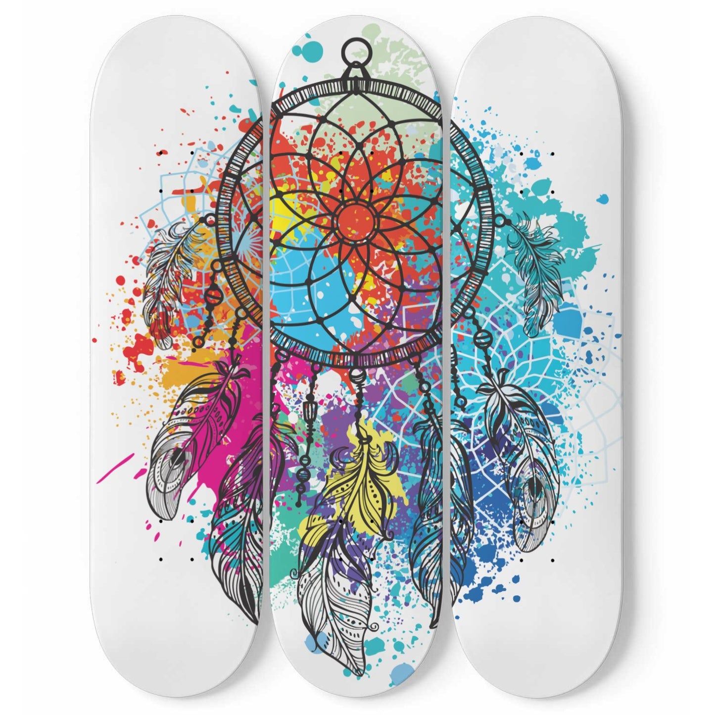 Random Colorful Artwork 1 | Skateboard Deck Wall Art, Wall Hanged Room Decoration, Maple Wood, Accent Gift for Home, Aesthetic Wall Art