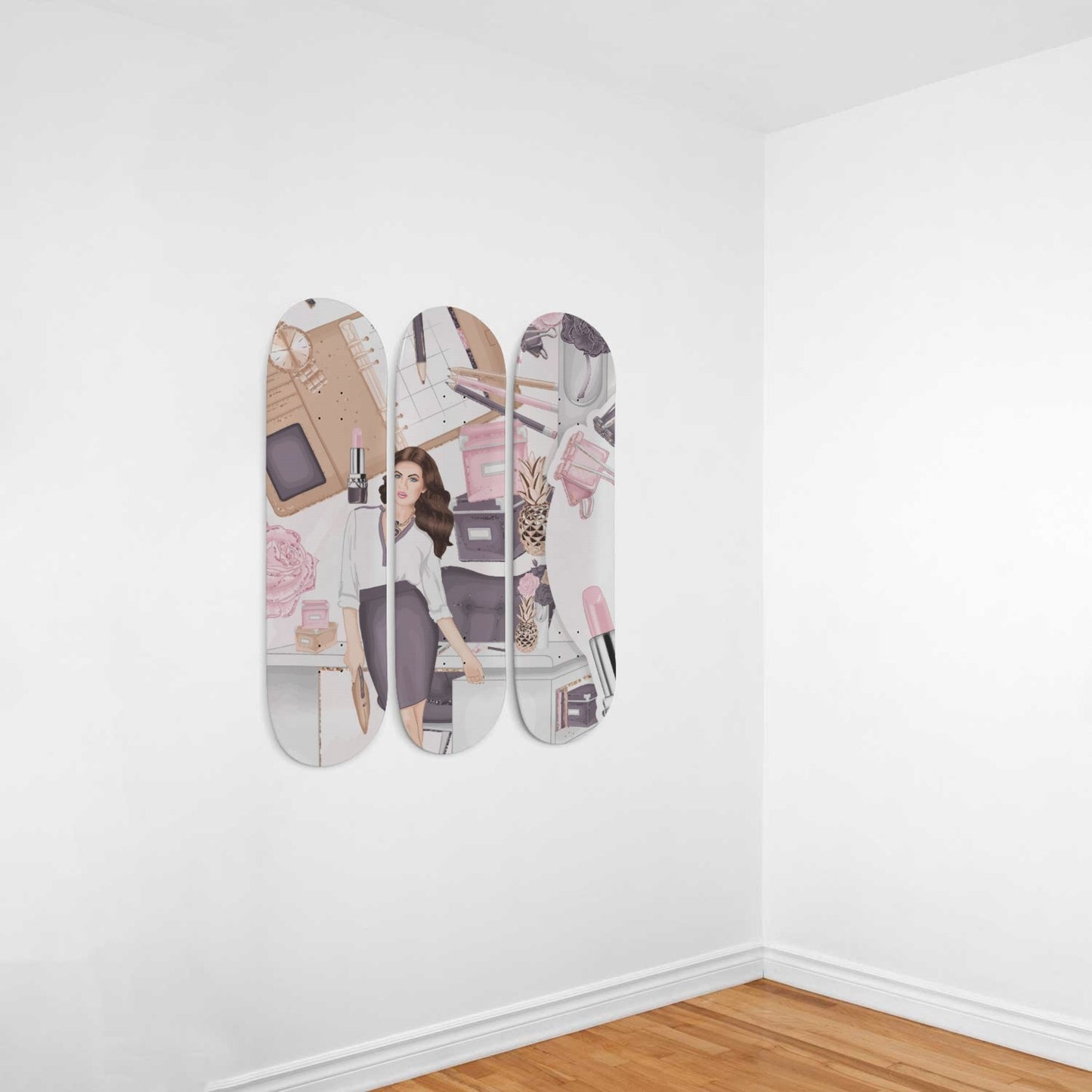 Fashion | 3 Set of Skateboard Deck Wall Art, Hanged Room Decoration, Custom Unique Gift