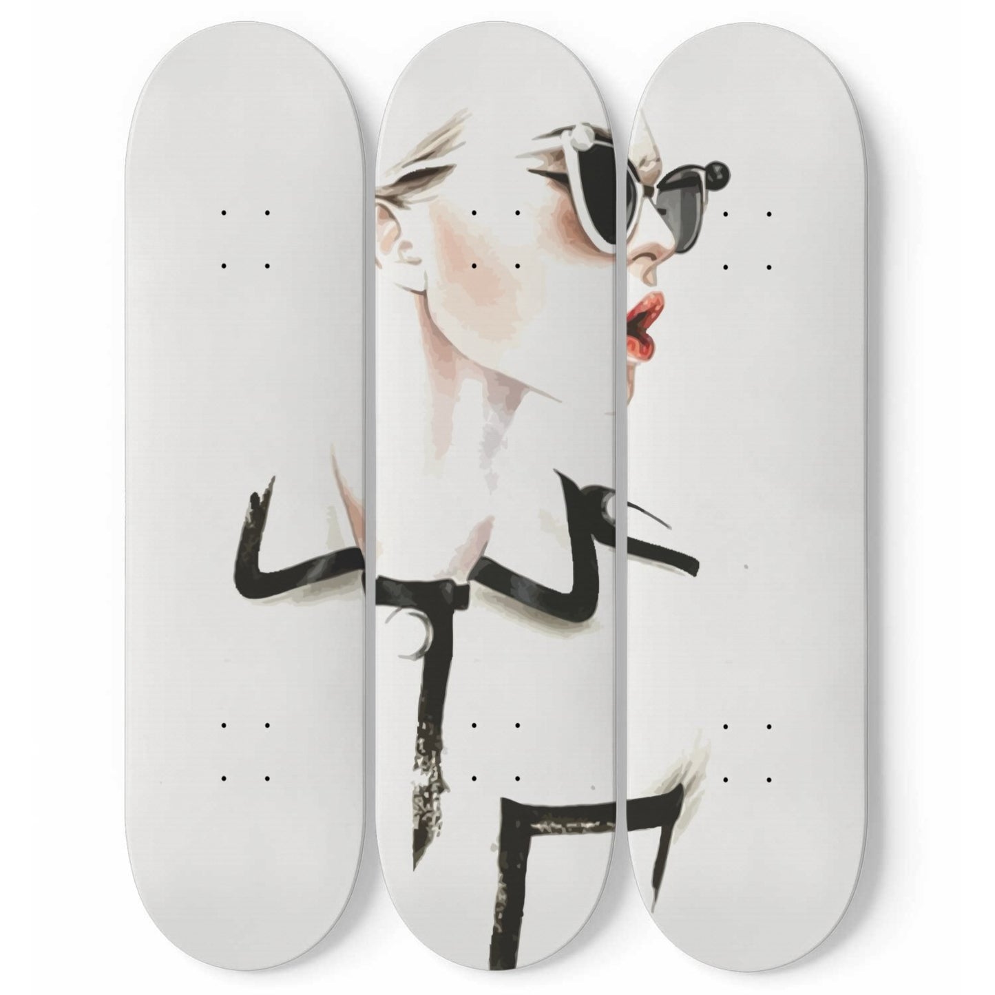 Fashion 2 | 3 Set of Skateboard Deck Wall Art, Hanged Room Decoration, Custom Unique Gifts, Minimalist Wall Art