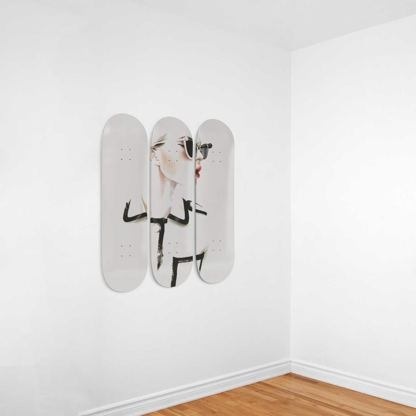 Fashion 2 | 3 Set of Skateboard Deck Wall Art, Hanged Room Decoration, Custom Unique Gifts, Minimalist Wall Art