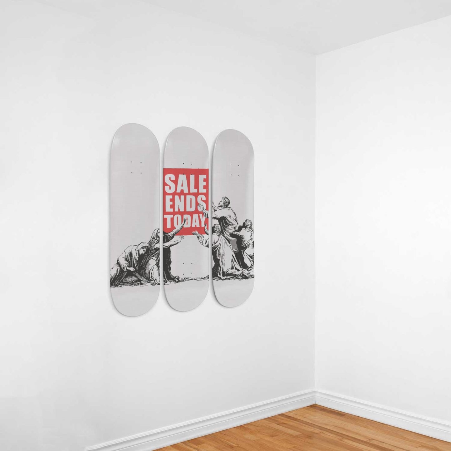 Banksy Sales Ends Today | 3 Set of Skateboard Deck Wall Art, Hanged Room Decoration, Custom Unique Gift