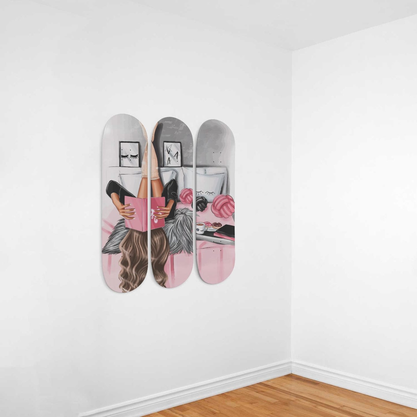 Fashion 5 | 3 Set of Skateboard Deck Wall Art | Wall Hanging Room Decor | Maple Wood | Birthday Gift