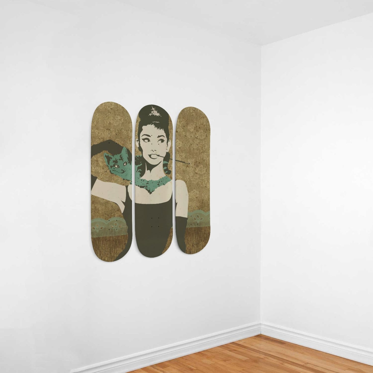 Audrey Hepburn 6 Artwork | 3-piece Skateboard Wall Art | Wall Decor | Best Unique Gift for Home Decor