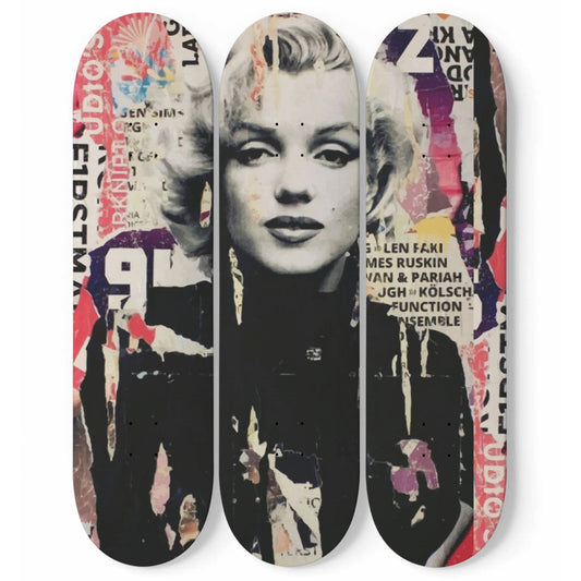 Marilyn Monroe Artwork 9 | 3-piece Skateboard Wall Art | Wall Decor | Best Unique Gift for Home Decor