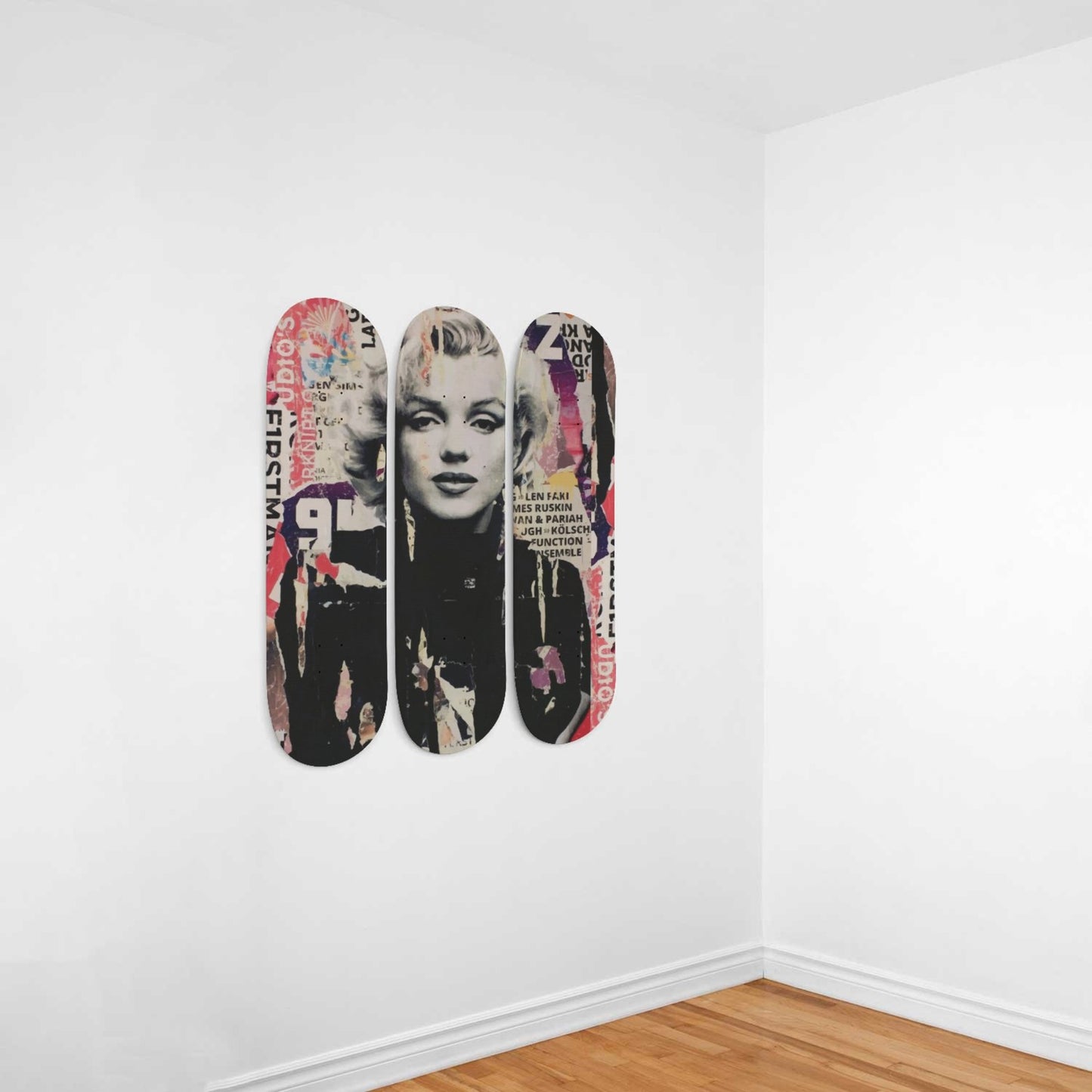 Marilyn Monroe Artwork 9 | 3-piece Skateboard Wall Art | Wall Decor | Best Unique Gift for Home Decor
