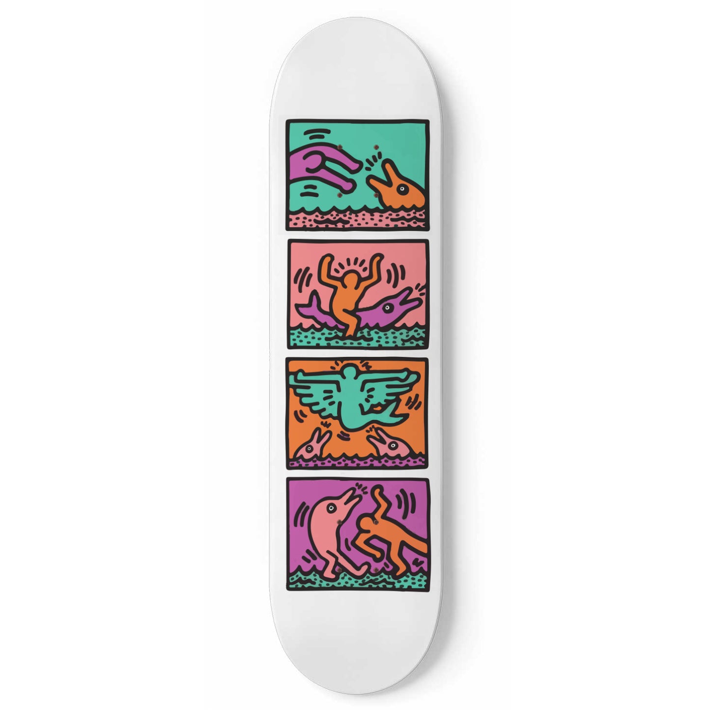 Keith Haring - Pop Shop Quad V | Skateboard Art | Maple Wood