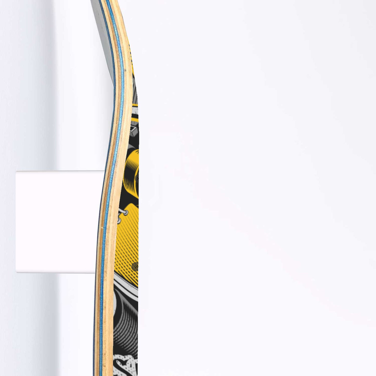 Graffiti - Black and Yellow Retro Skateboard Wall Art