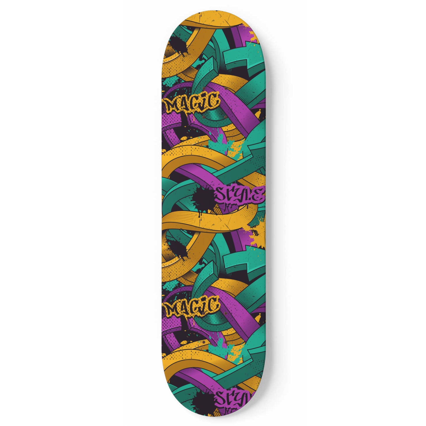 Graffiti - Black and Red Retro 1 piece Skateboard Wall Art