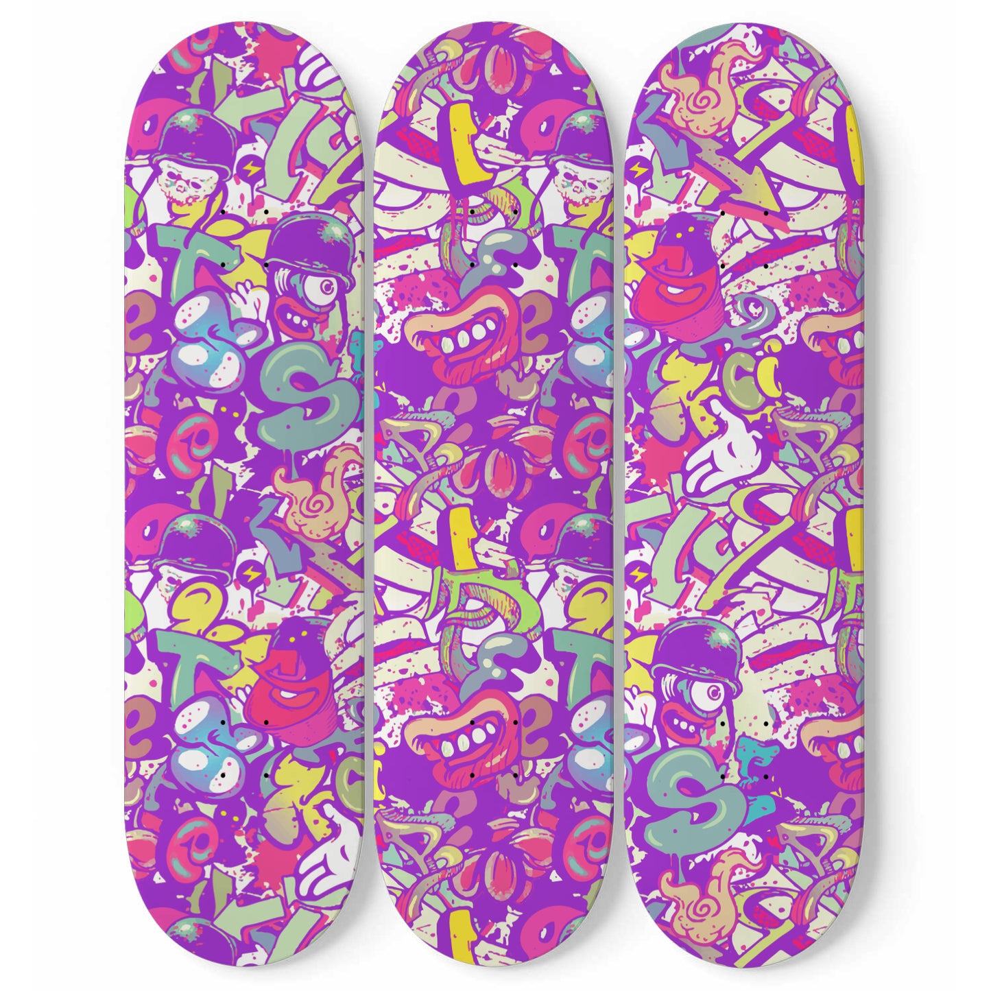 Graffiti World 05 Cute 3 piece Skateboard Wall Art