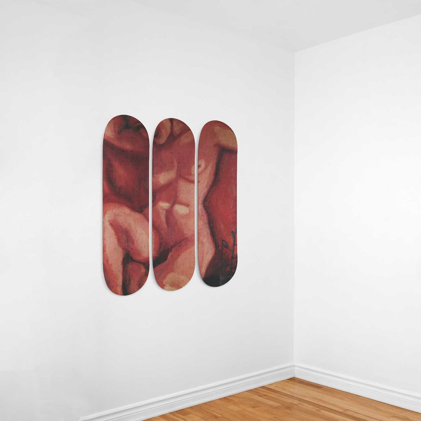 Marc Chagall - Red Nude Sitting Up- 3-piece Skateboard Wall Art