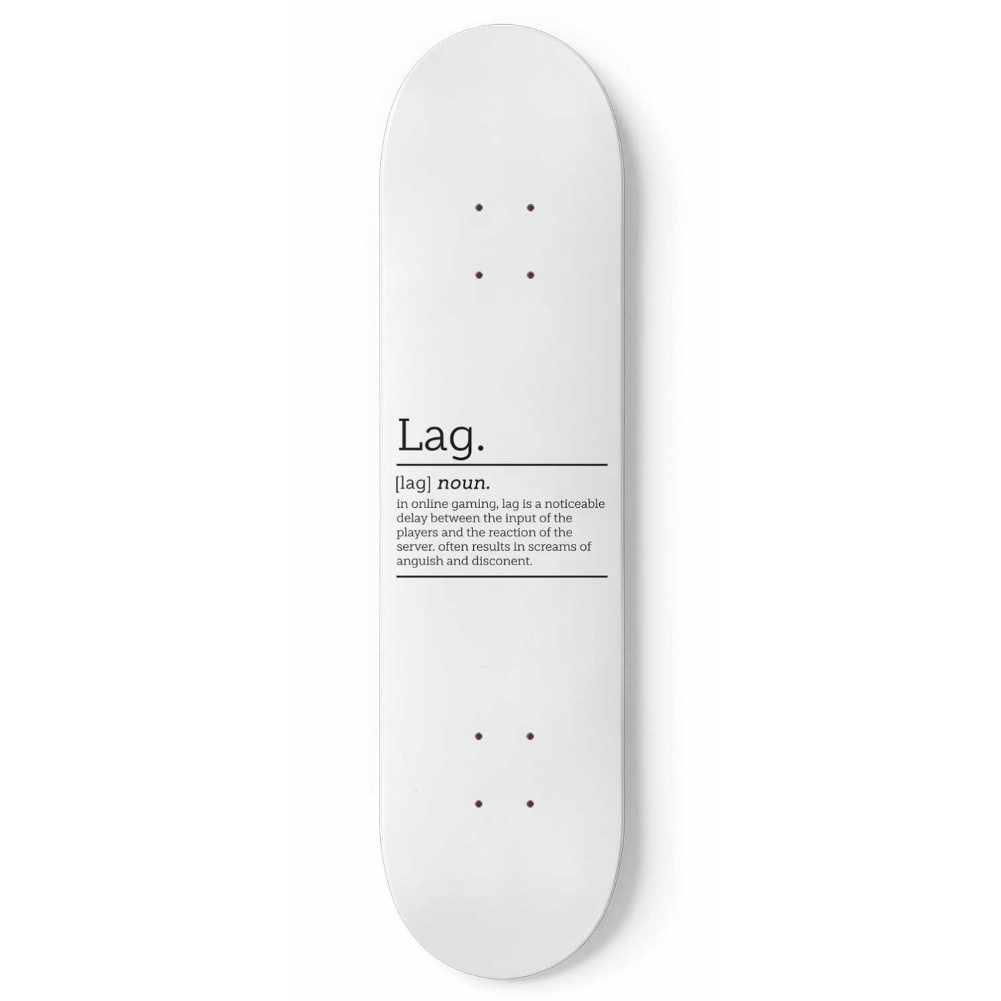Lag Definition Wall Art - White Skateboard Wall Art