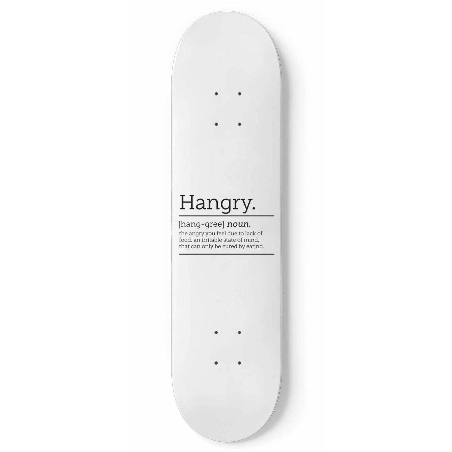 Hangry Definition Wall Decor - White Skateboard Wall Art