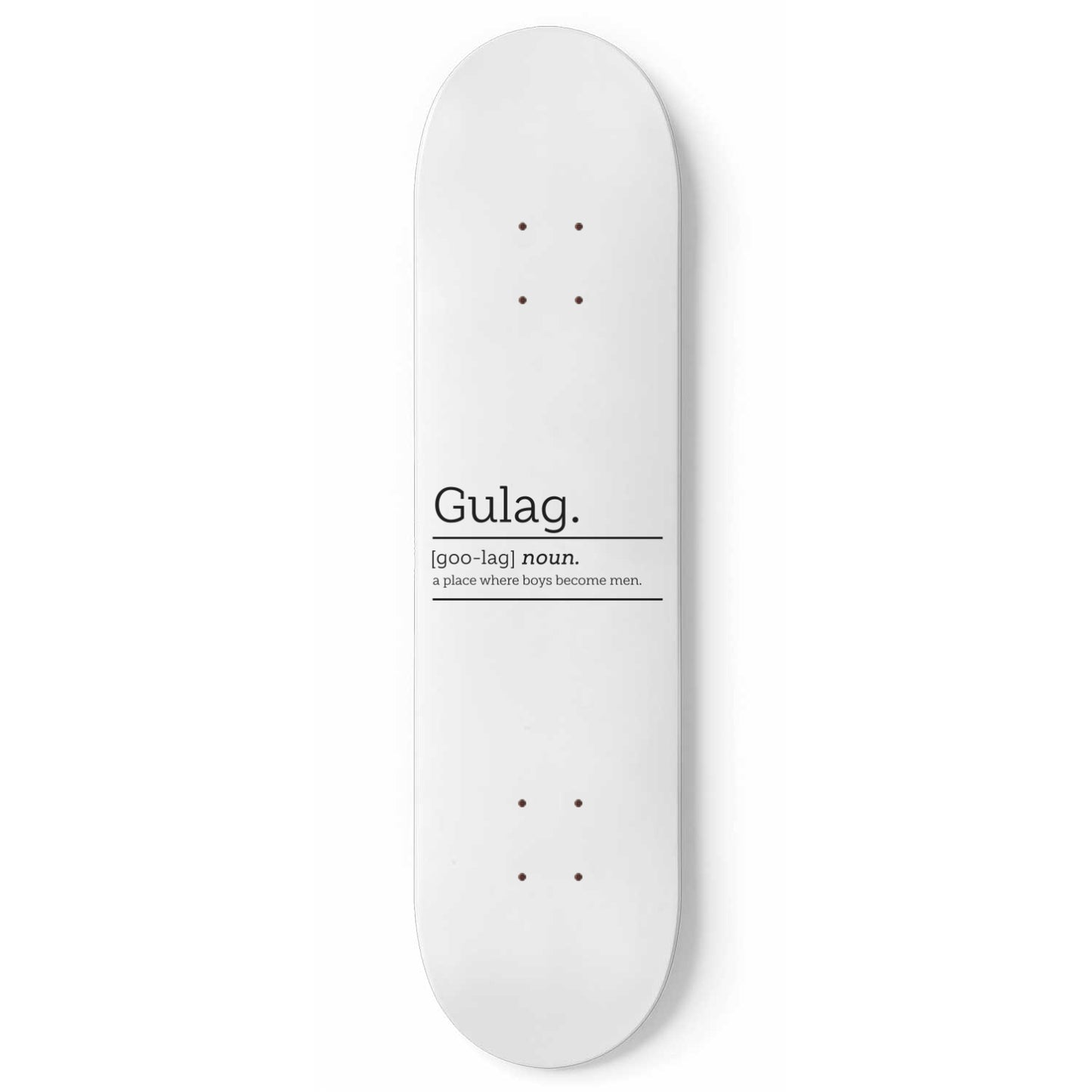 Gulag Definition Wall Art - White Skateboard Wall Art