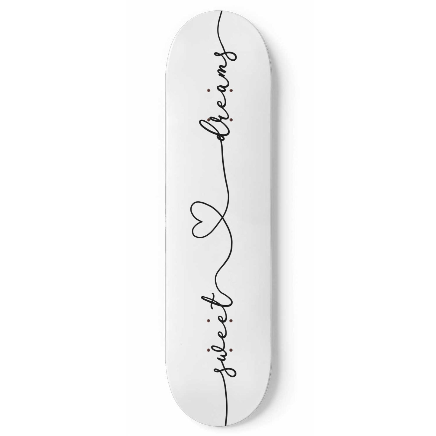 Sweet Dreams - White - Housewarming Gift | Skateboard Wall Art