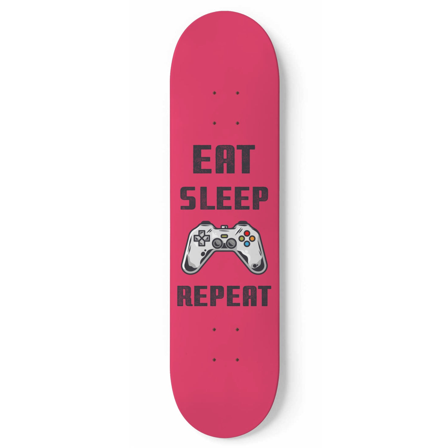 Eat Sleep Game Repeat - Gamer Wall Art Decals - XBox Controller - Red Skateboard Wall Ar