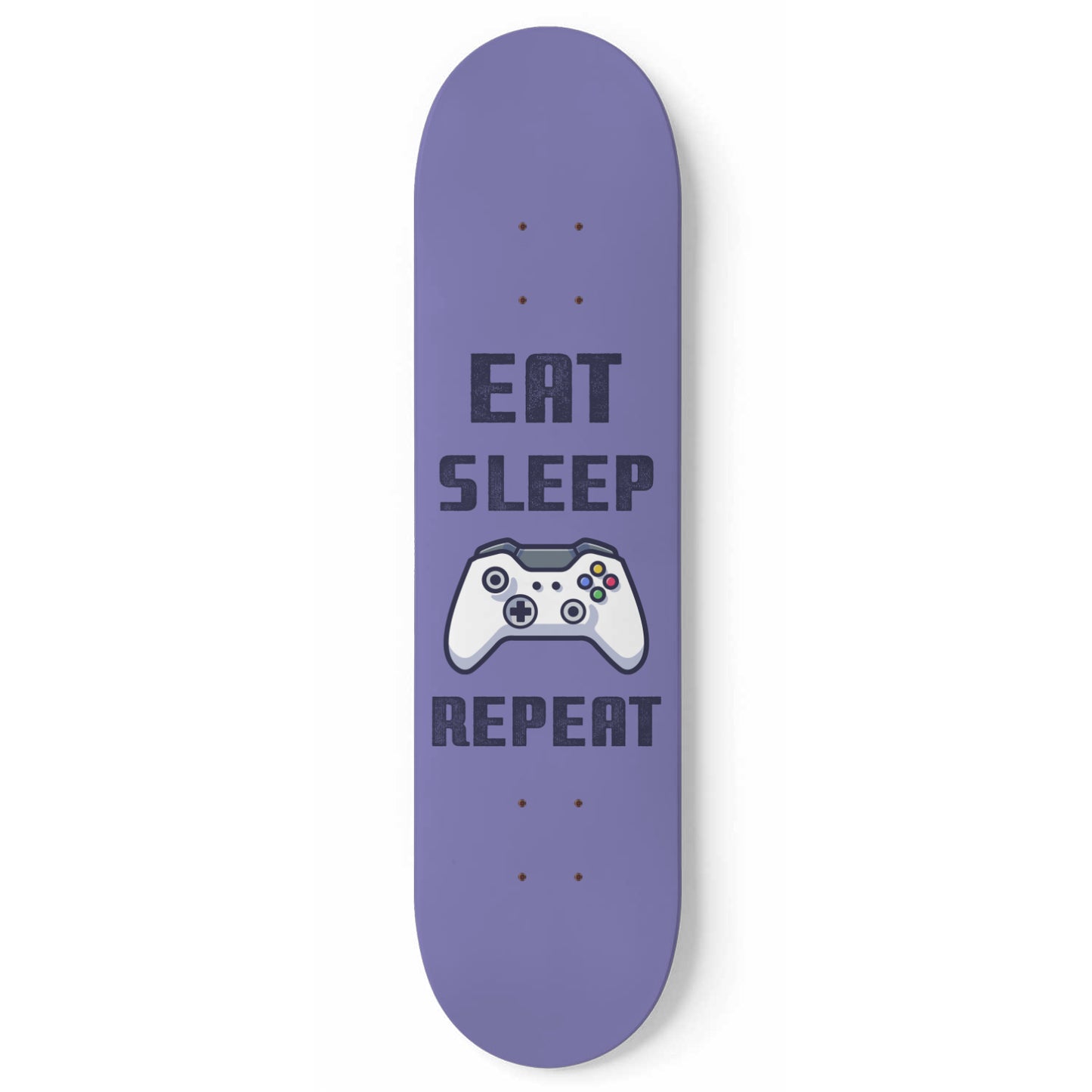 Eat Sleep Game Repeat - Gamer Wall Art Decals - PlayStation Controller - Purple Skateboard Wall Ar