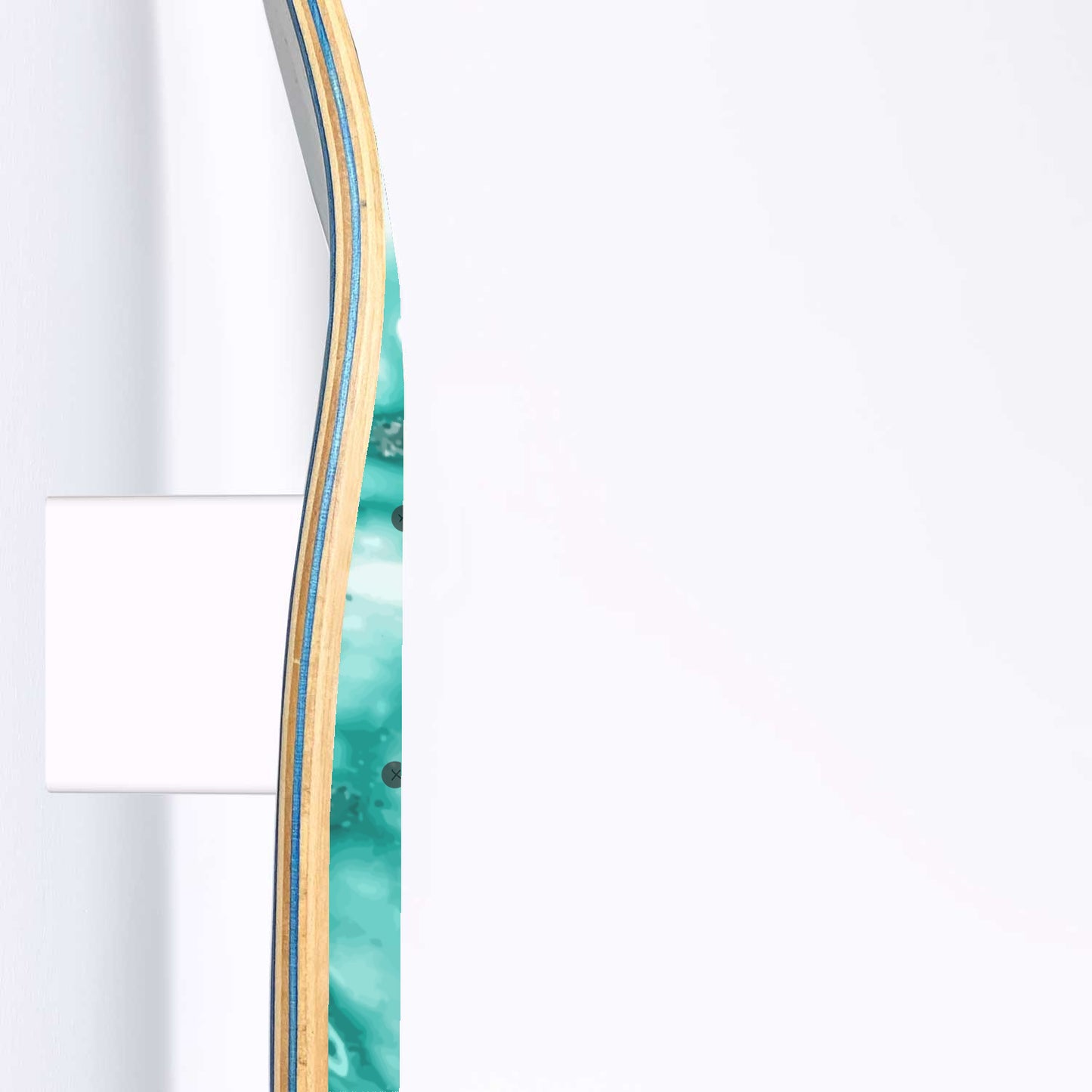 Effervesce - Liquid Marble Wall Art - Blue-Green 1-piece - Skateboard Deck Wall Art
