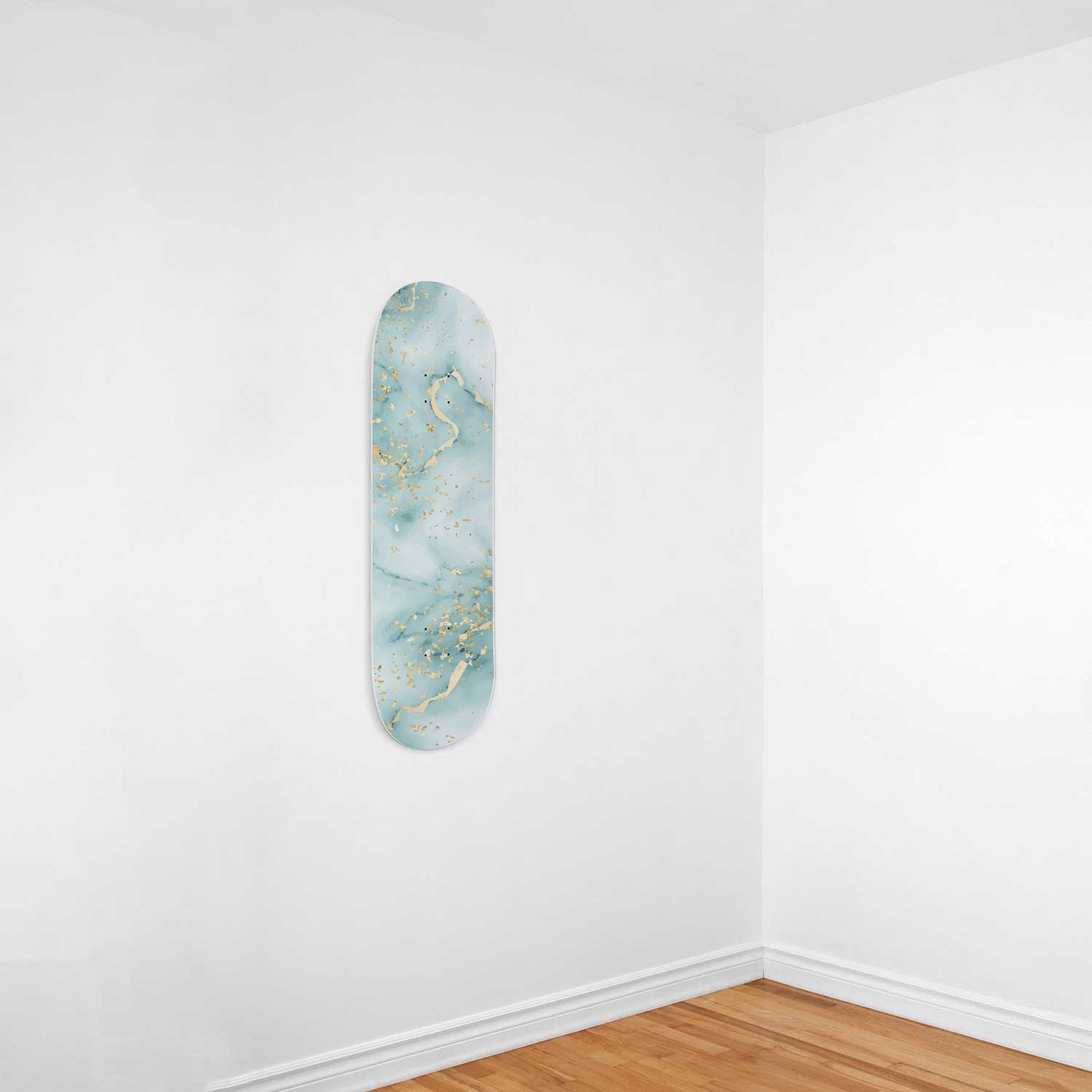Sea Foam - Liquid Marble Wall Decor - Blue-Green - 1-piece - Skateboard Deck Wall Art