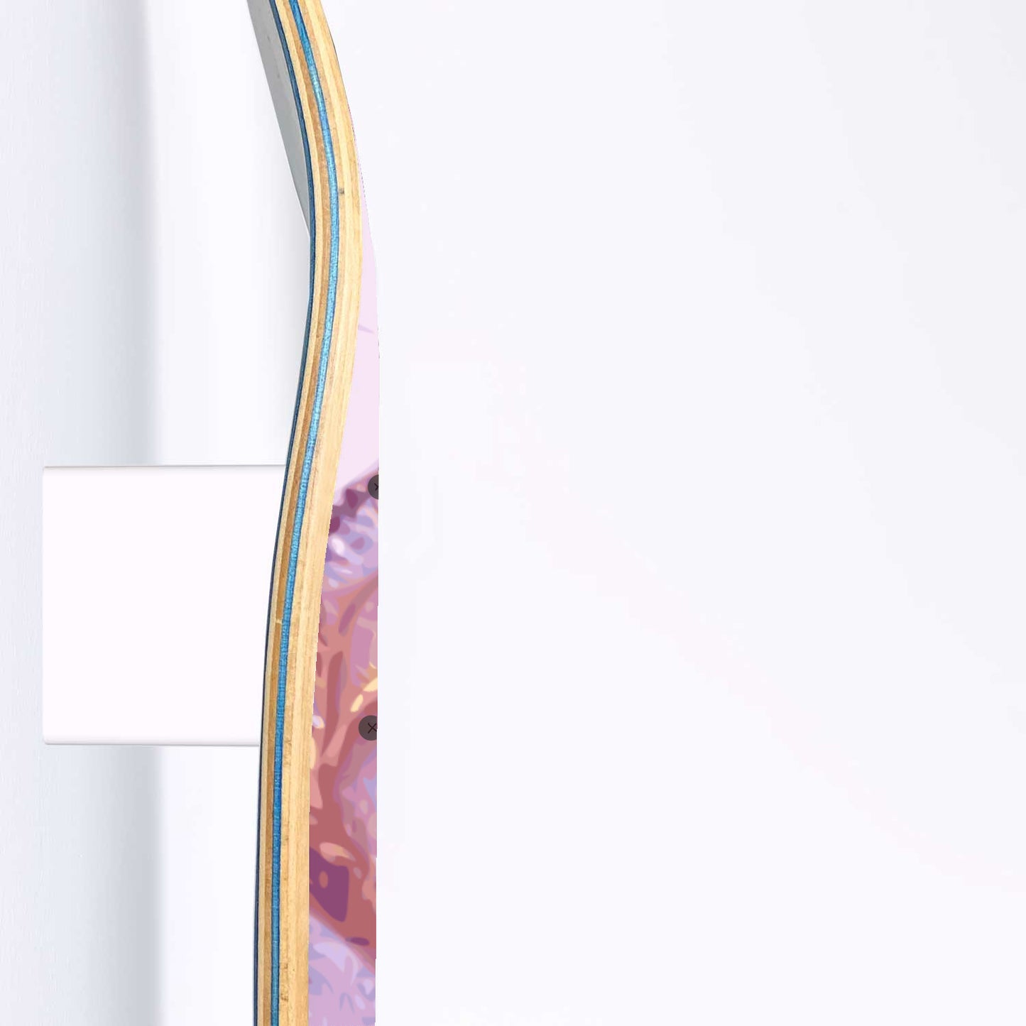 Lilac - Liquid Marble Wall Art - Pale Violet - Pink 1-piece Skateboard Deck Wall Art
