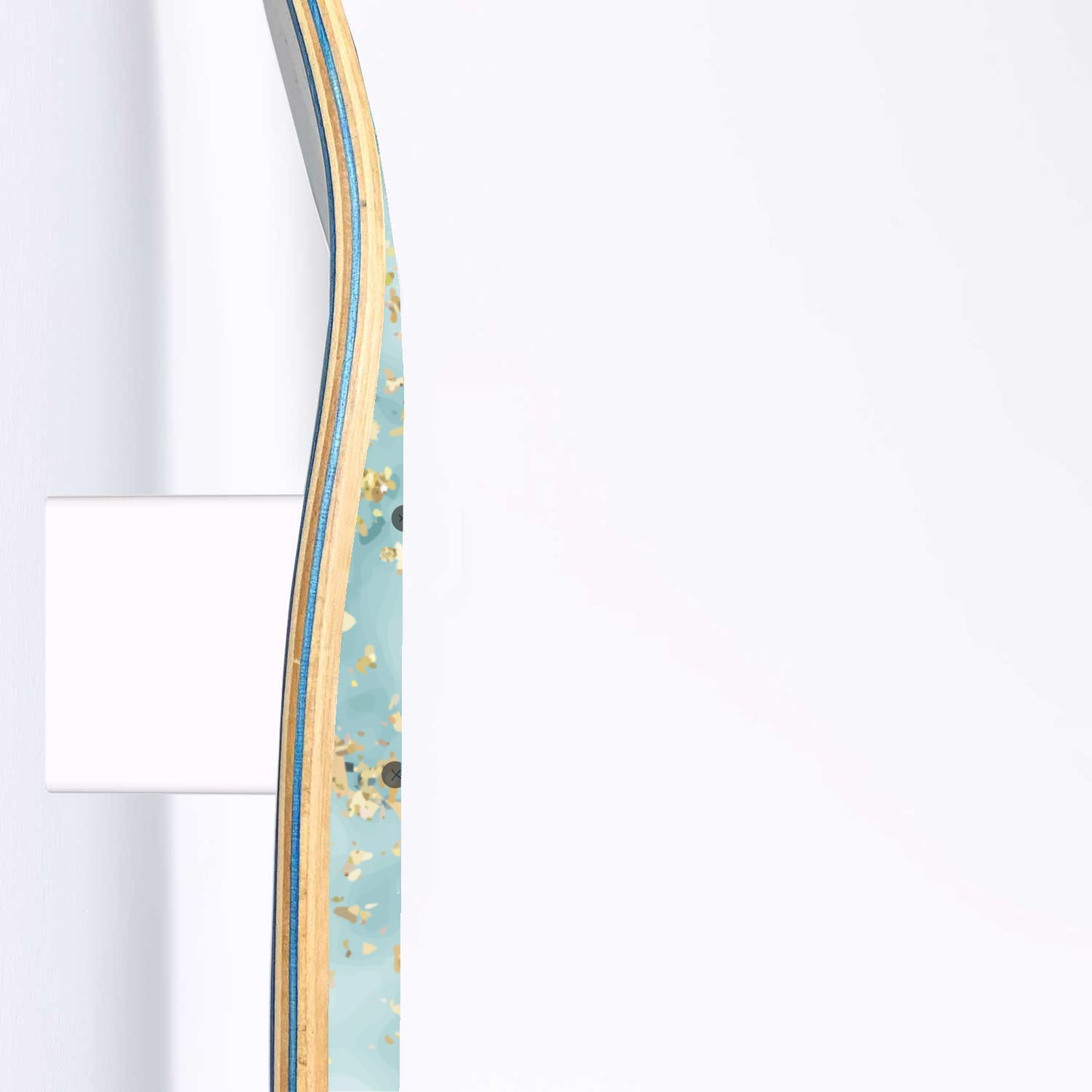 Sea Foam - Liquid Marble Wall Art - Blue-Green - 3 Skateboard Art