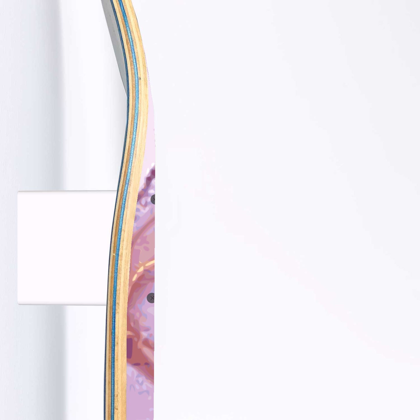 Lilac - Liquid Marble Wall Art - Pale Violet - Pink - 3 Skateboard Wall Art