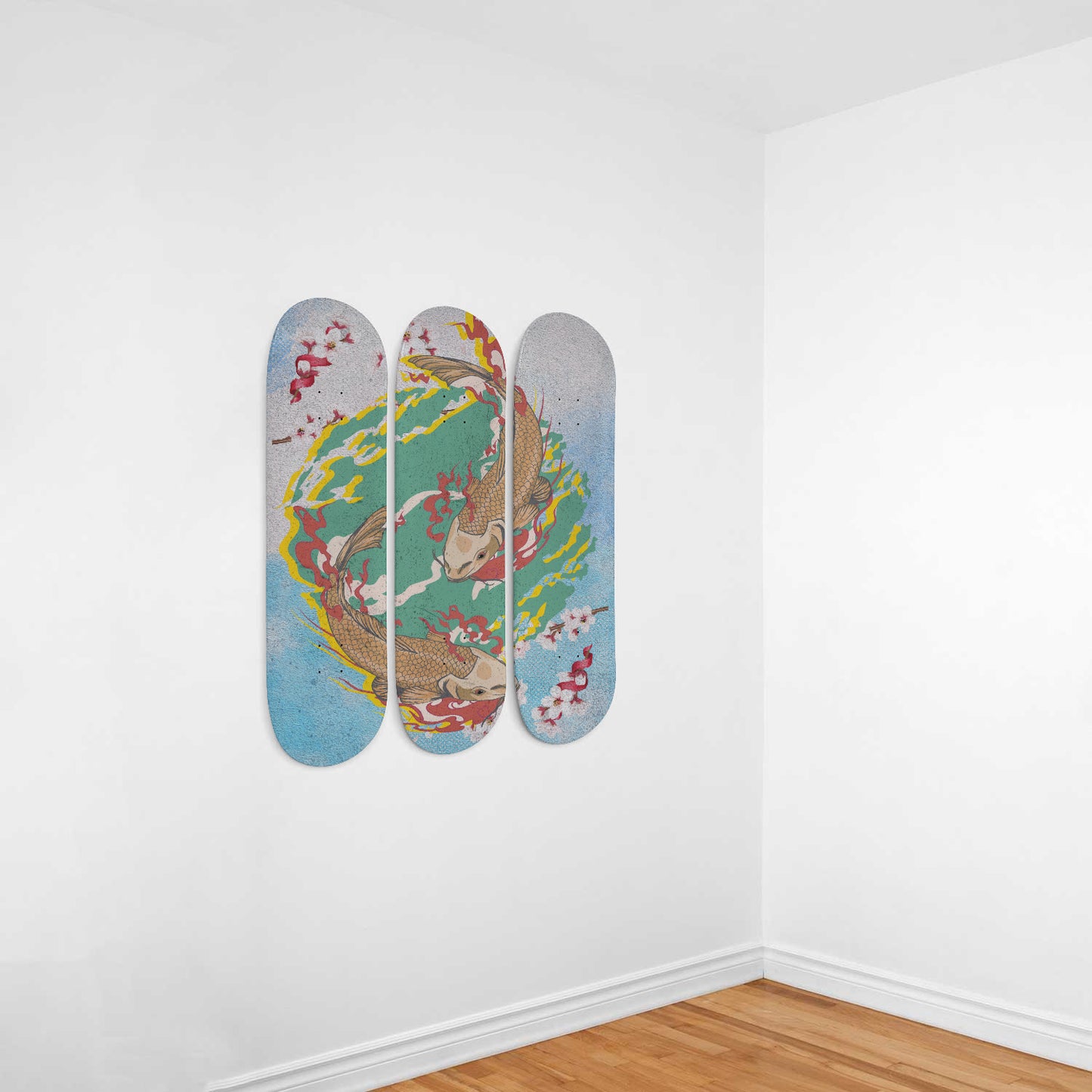 Koi Fish 3-piece Skateboard Wall Art