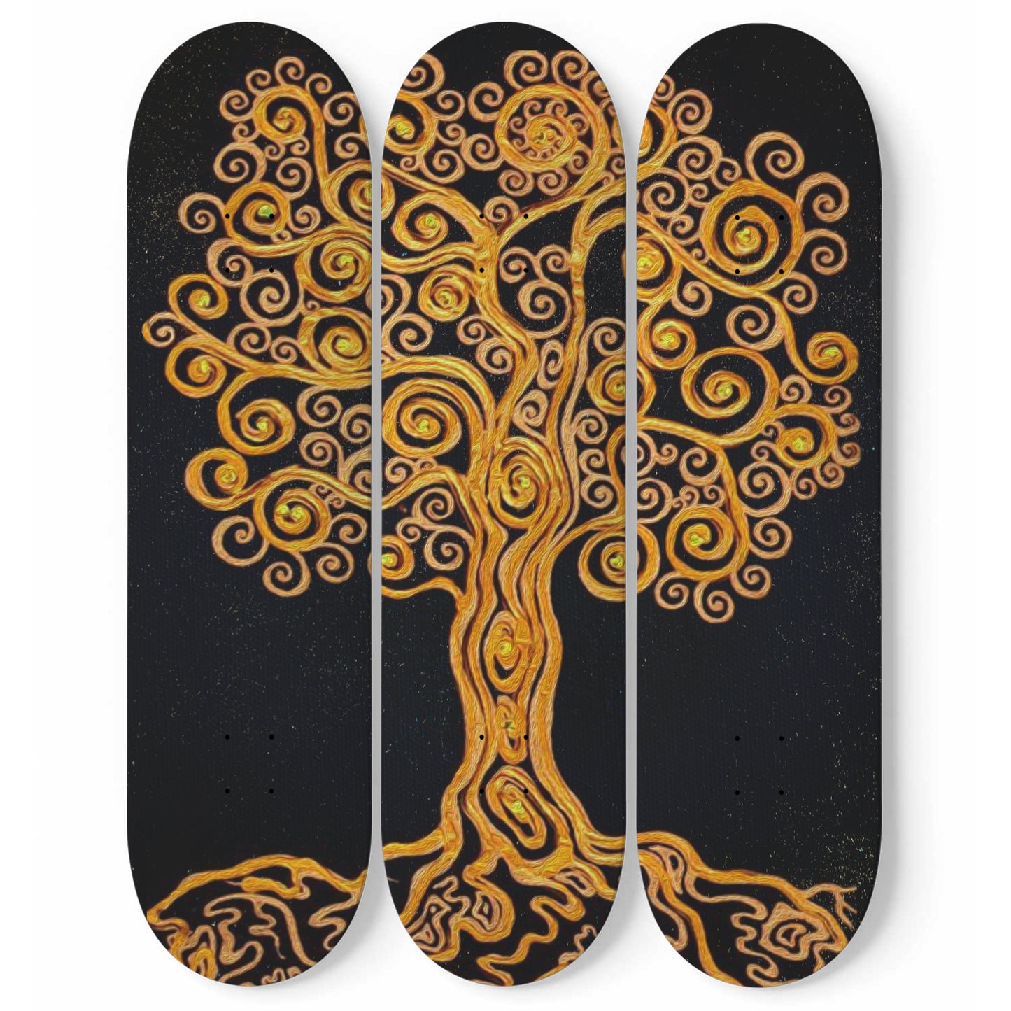 The Golden Tree of Life 3piece Skateboard Wall Art