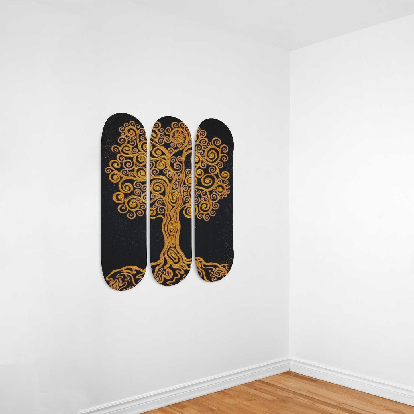The Golden Tree of Life 3piece Skateboard Wall Art