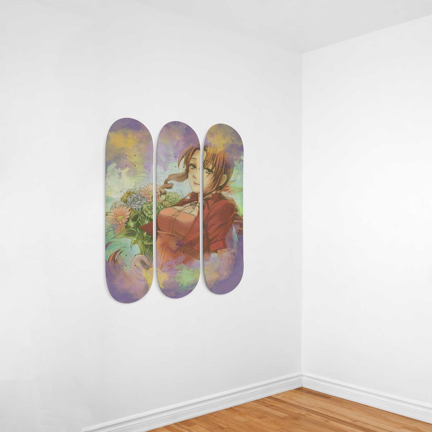 Final Fantasy | Aerith Gainsborough Painting 3piece Skateboard Wall Art