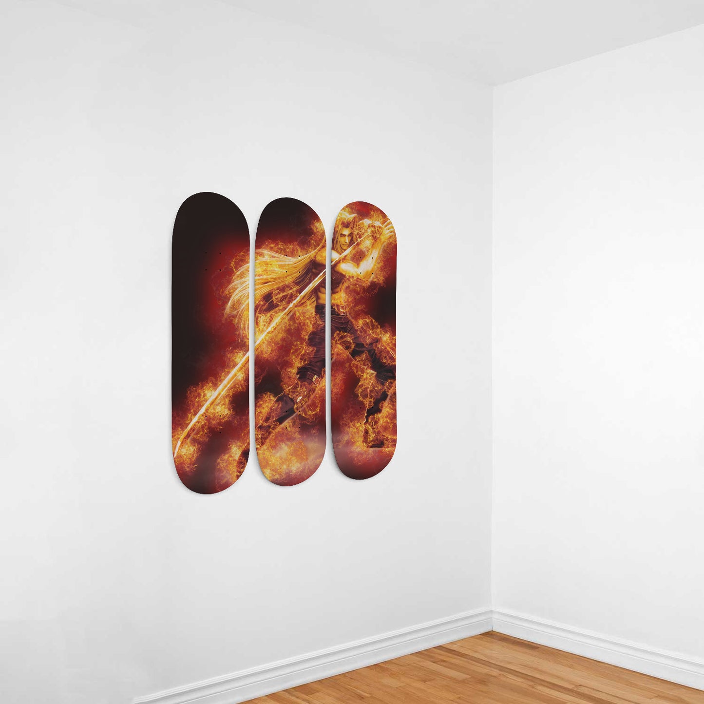 Final Fantasy 7 | Sephiroth Skate Painting | 3-piece Skateboard Wall Art