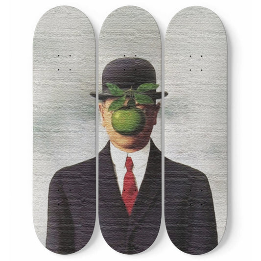 Ren?? Magritte - The Son of Man 1964 Painting - 3-piece Skateboard Wall Art