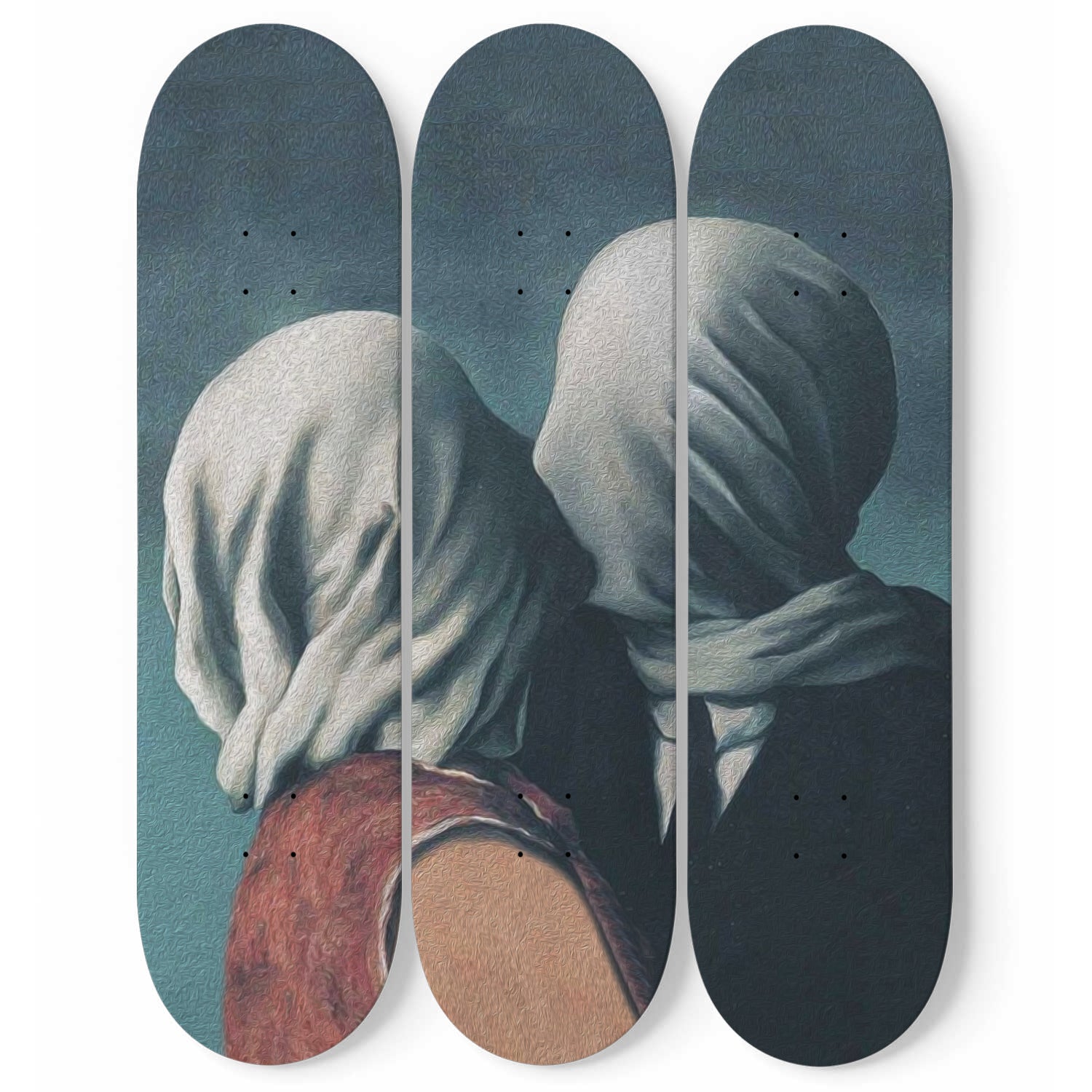 Latterlig Sammenligning drag René Magritte - The Lovers II Painting - 3-piece Skateboard Wall Art –  Skateboard Artsy
