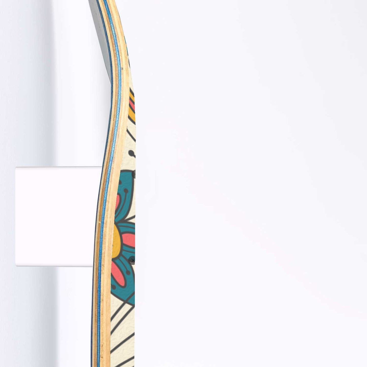 Hand Drawn Groovy Floral Pattern | 1 piece Skateboard Wall Art
