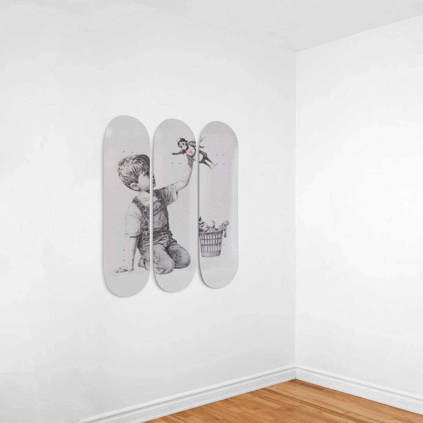 Banksy - Superhero Nurse, 3-piece Skateboard Wall Art