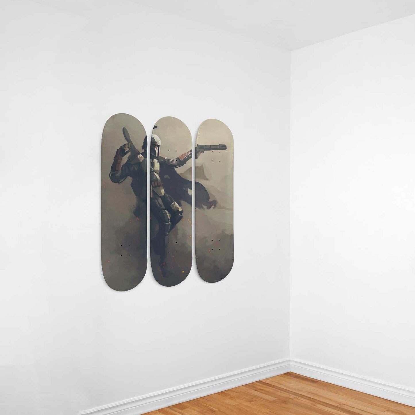 Star Wars - Boba Fett - 3-piece Skateboard Wall Art