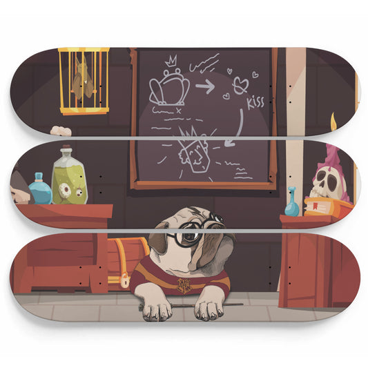 Puggy Potter- 3 piece - Skateboard Wall Art