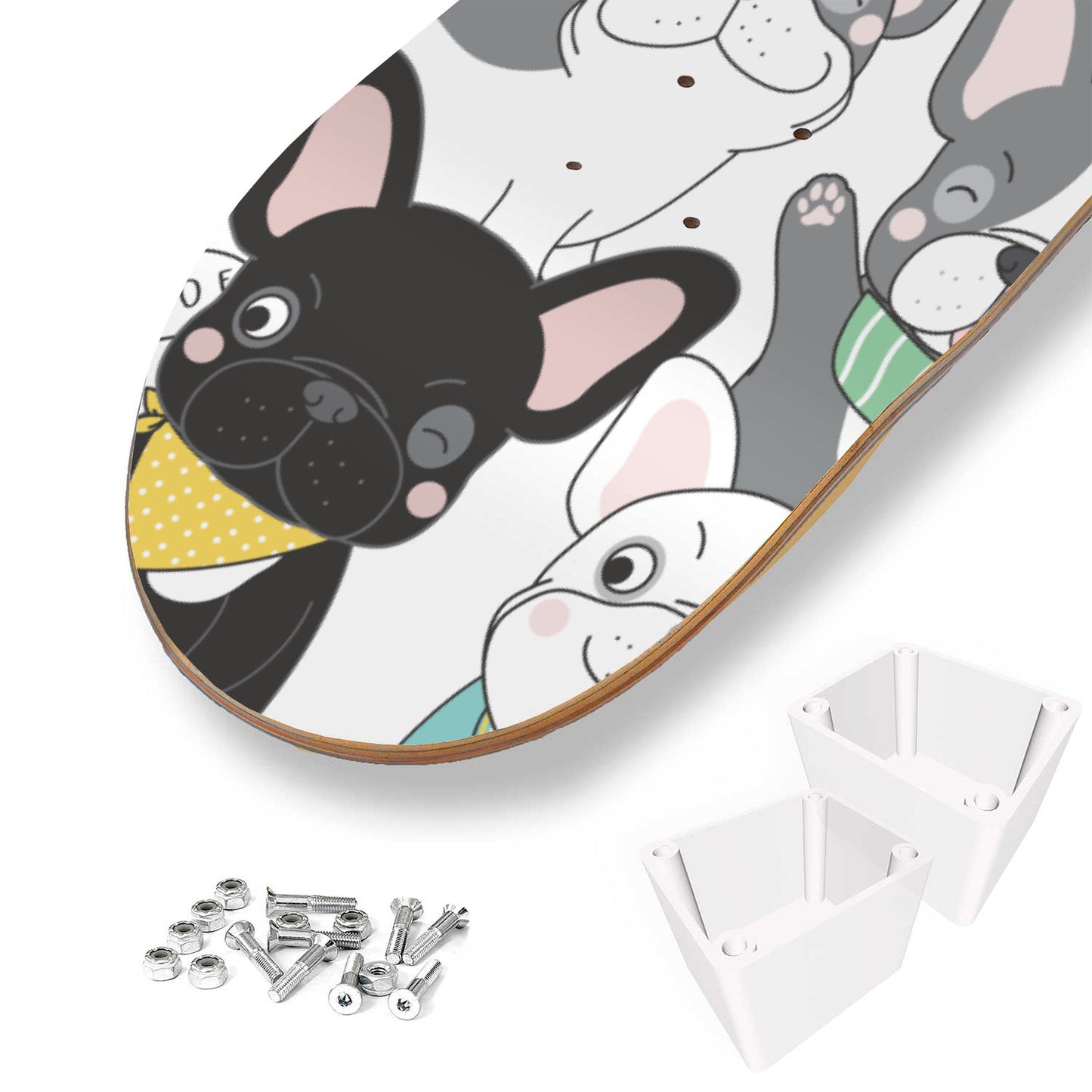 Cute French Bulldog - 3 piece - Skateboard Wall Art