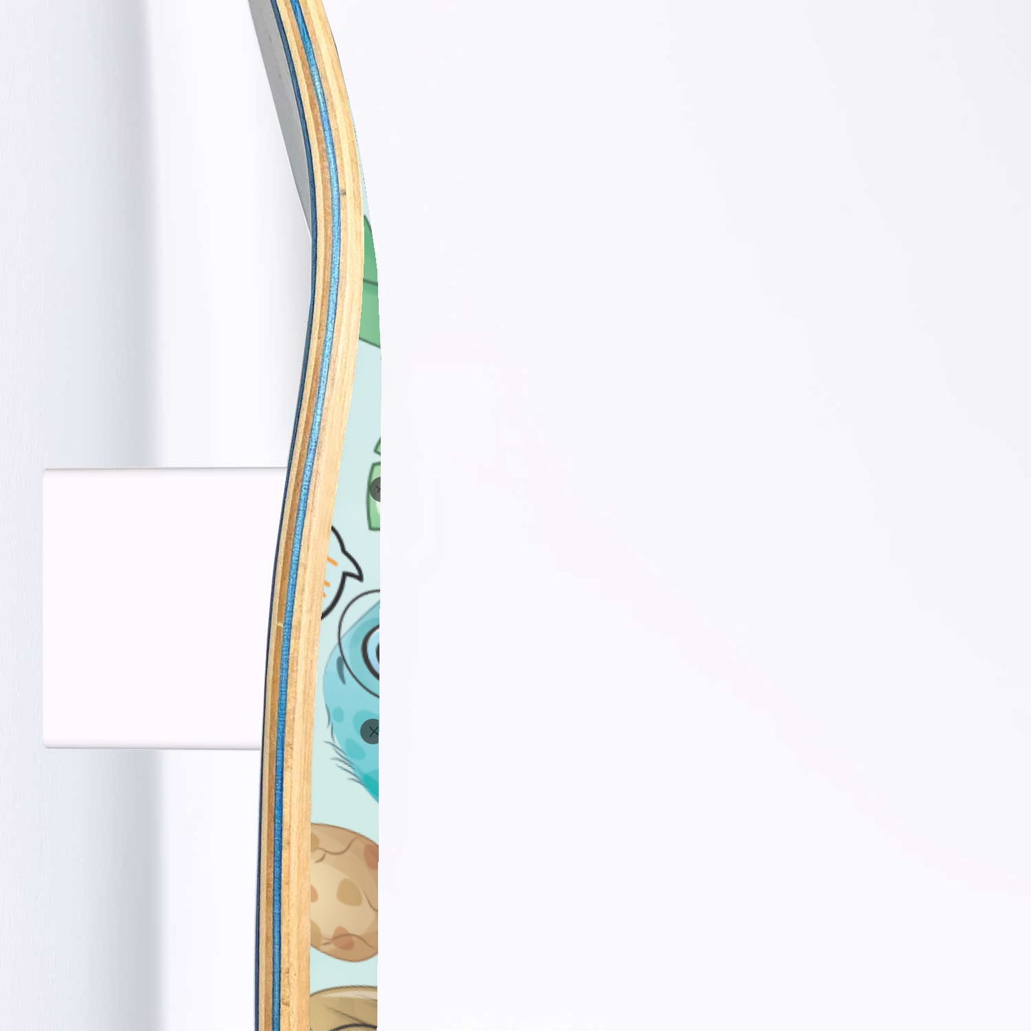 Cutesy Dinosaur Friends - Skateboard Wall Art