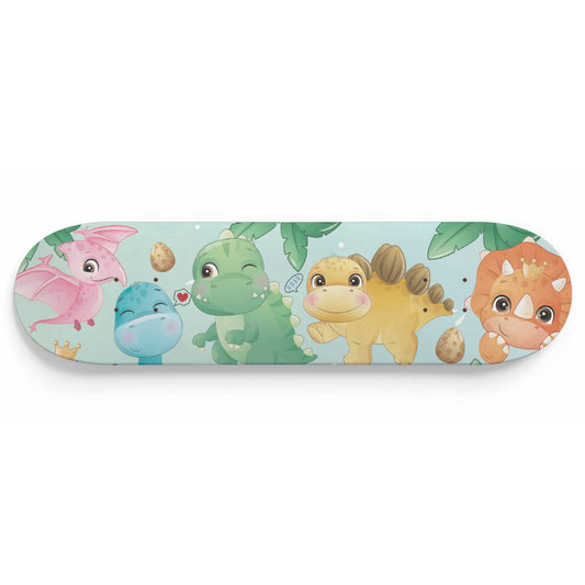 Cutesy Dinosaur Friends - Skateboard Wall Art