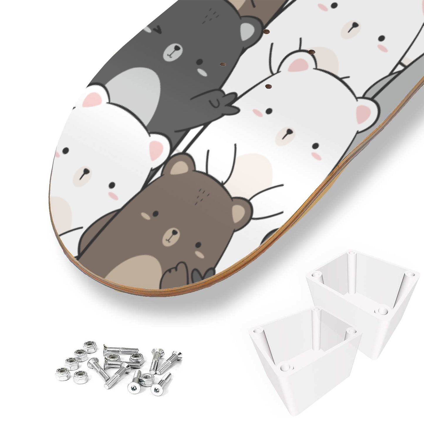 Cute Teddy Bear & Polar Bear - Skateboard Wall Art