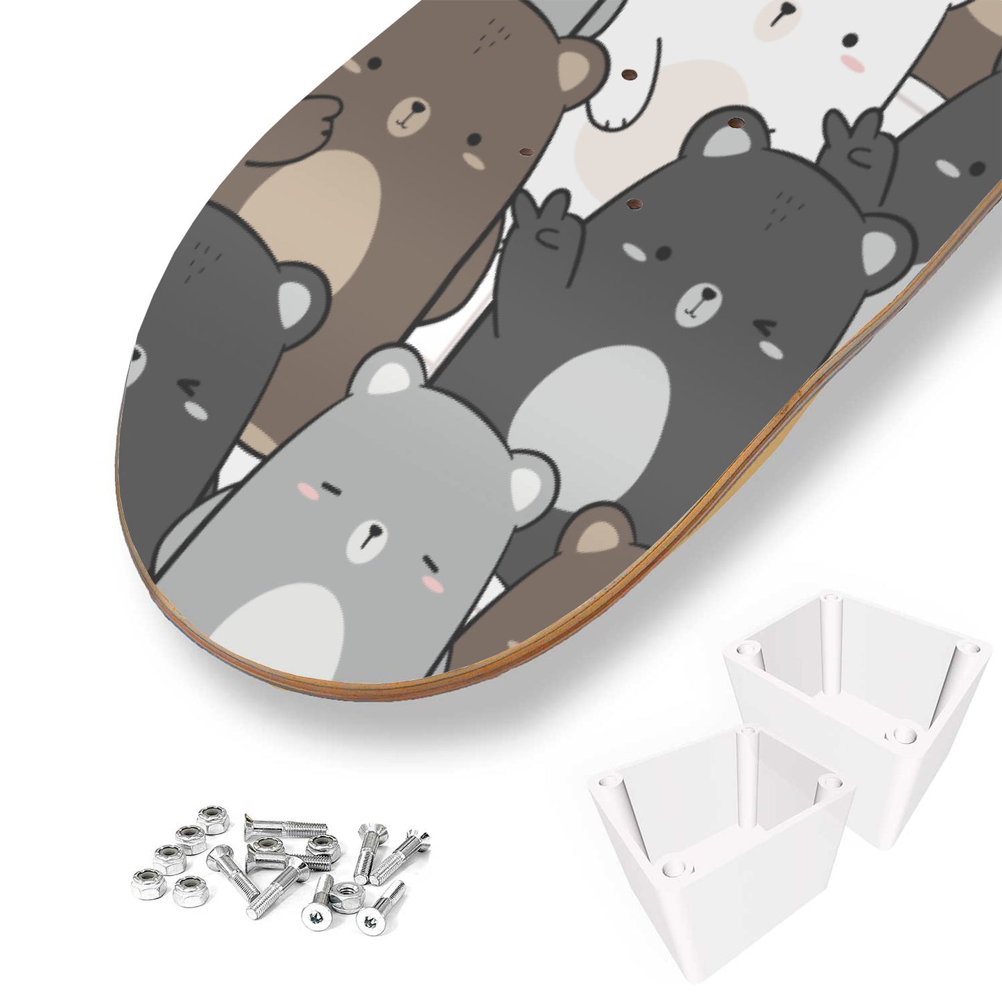 Cute Teddy Bear & Polar Bear - Skateboard Wall Art