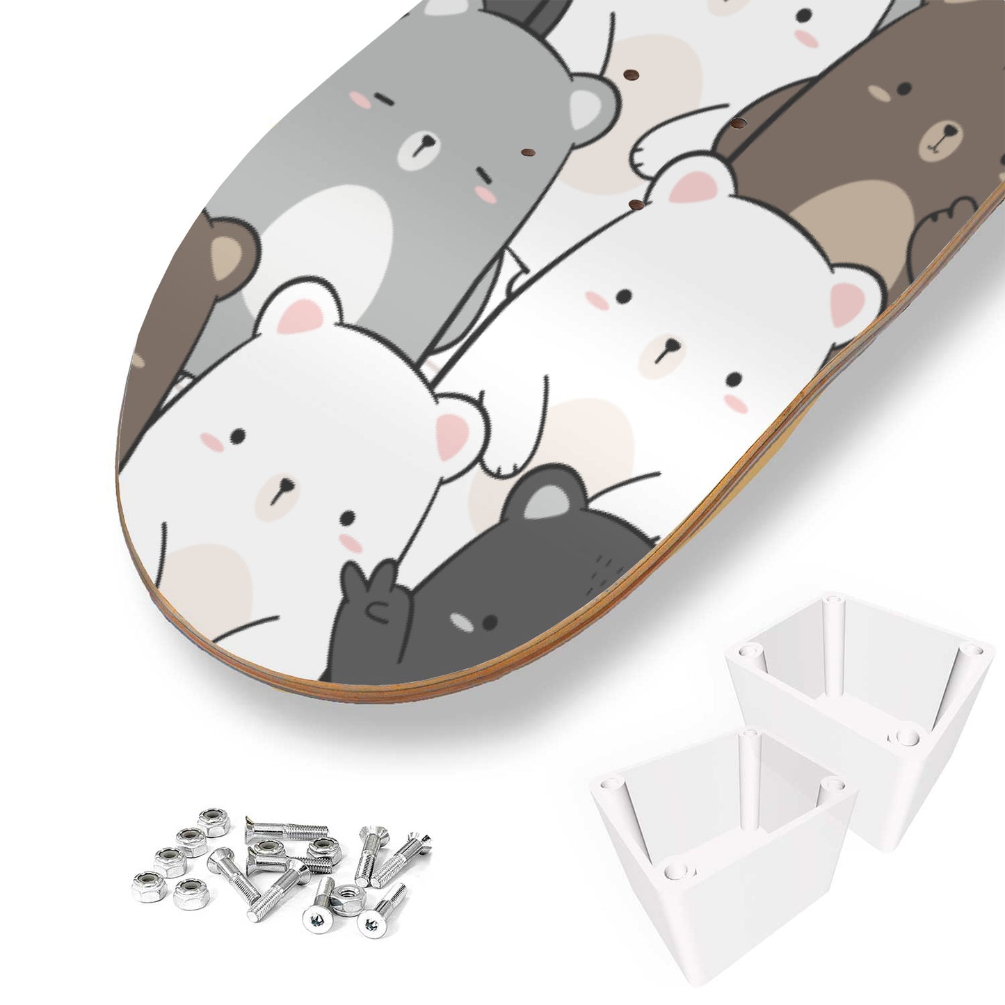 Cute Teddy Bear & Polar Bear - Skateboard Wall Art