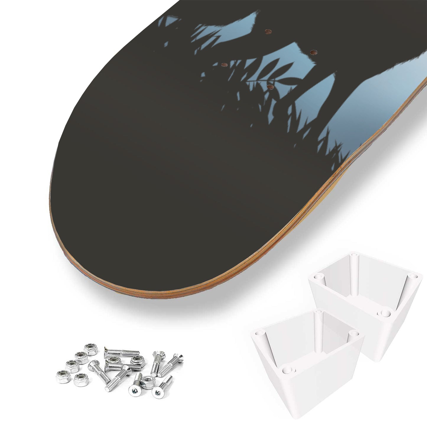 Wolf Howling at Night - Skateboard Wall Art