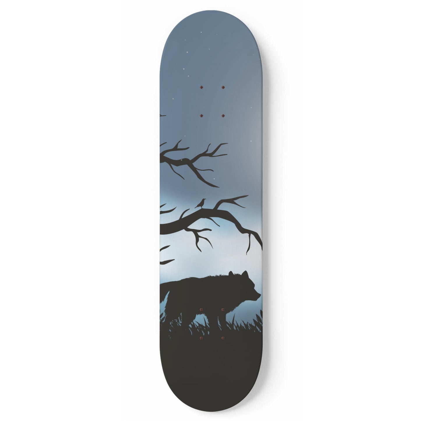 Wolf Howling at Night - Skateboard Wall Art